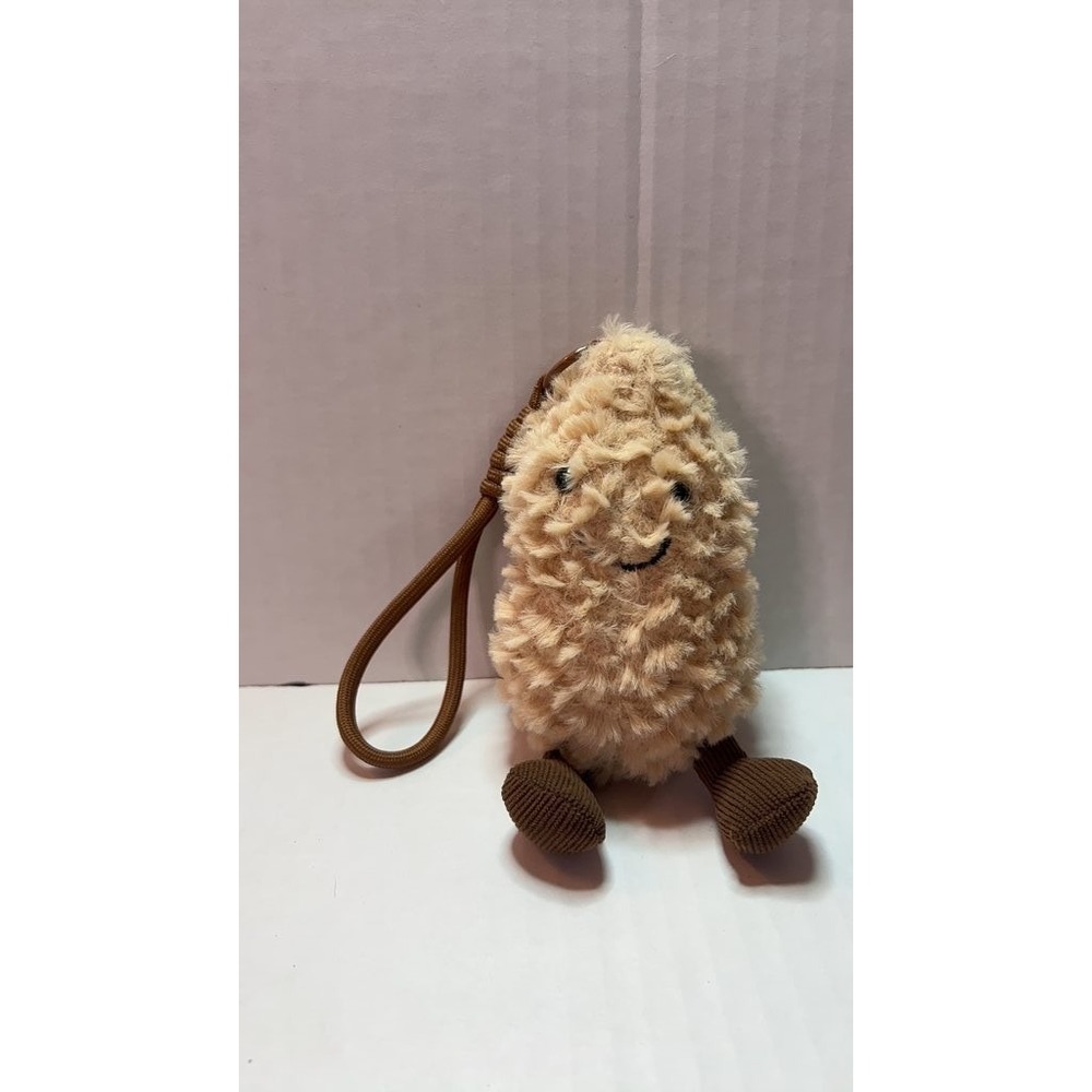 Vintage Plush Keychain with Smiling Face